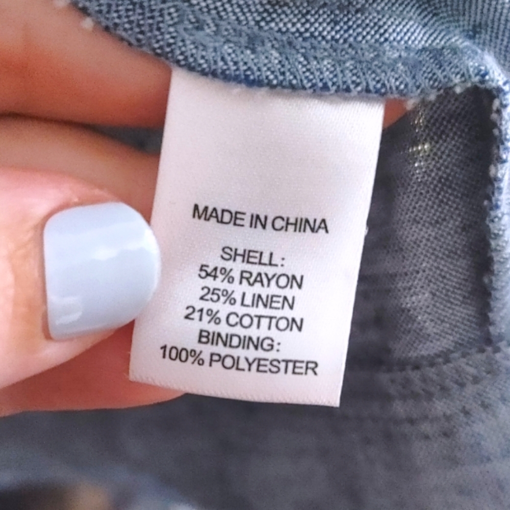 Drew Anthropologie NWT Linen Blend Chambray Blue One Button Blazer Size Small S - Picture 7 of 10